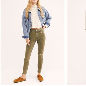 Free People Stella Skinny Jeans- green